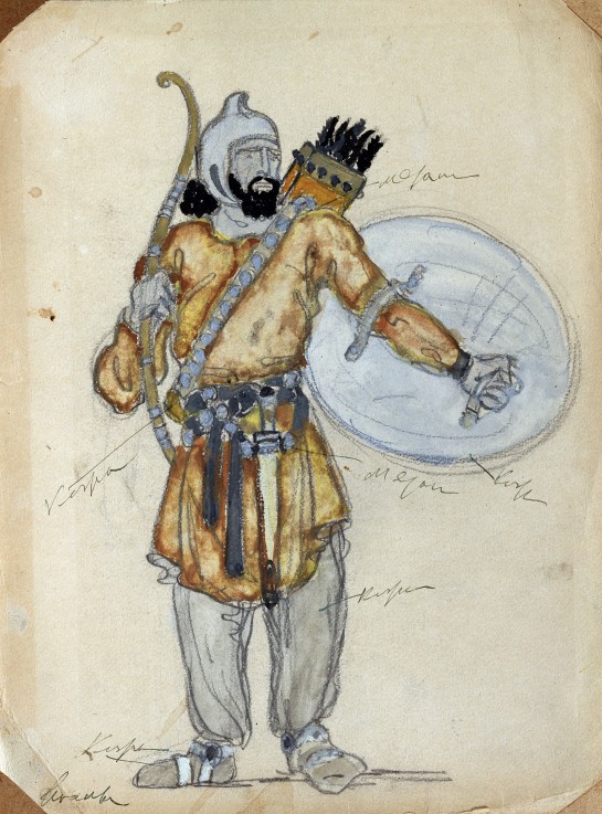 Kostümentwurf zur Oper Fürst Igor von A. Borodin von Konstantin Alexejewitsch Korowin
