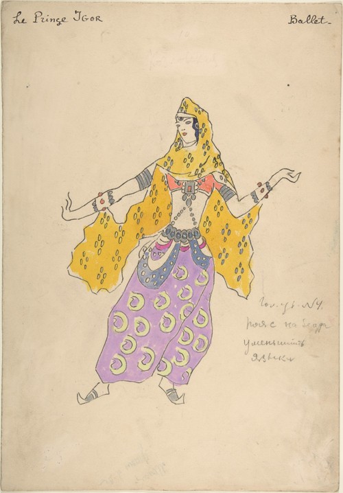 Polowzer Mädchen. Kostümentwurf zur Oper Fürst Igor von A. Borodin von Konstantin Alexejewitsch Korowin