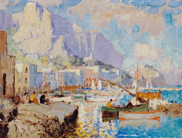 Capri Seascape (oil on panel) von Konstantin Ivanovich Gorbatov