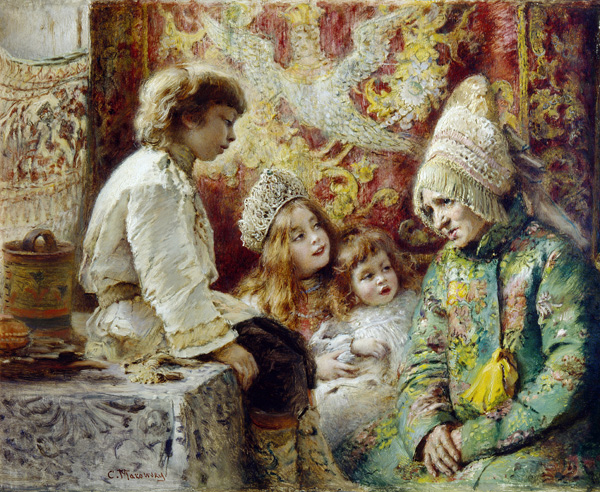 Unter Obhut der Großmutter (Großmutters Märchen) von Konstantin Jegorowitsch Makowski