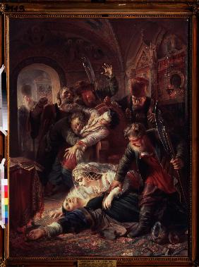 Die Ermordung des Zaren Fjodor II. Borissowitsch Godunow 1862