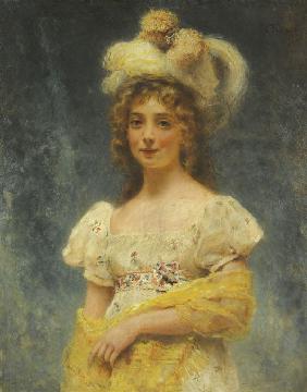Porträt einer Dame mit gelbem Schal