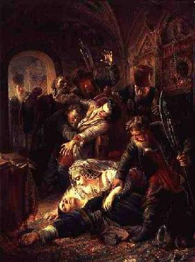 Hired Assassins Killing Tzar Boris Fyodorevich Godunov's Son 1862