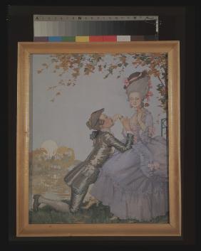 Junger Mann, vor einer Dame kniend 1916