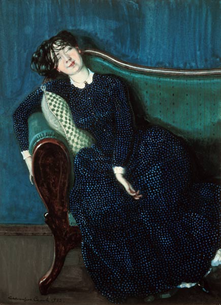 Sleeping woman in blue von Konstantin Somow
