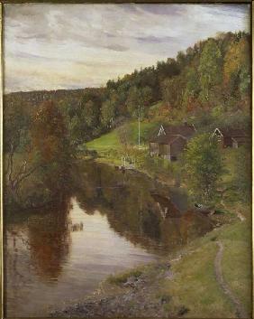 Flußlandschaft in Eggedal 1890
