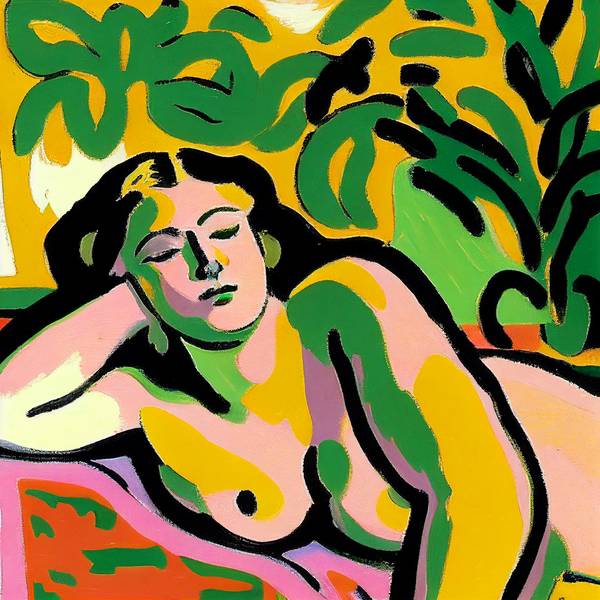 Sleeping woman - inspired by Matisse von KUNSTKOPIE
