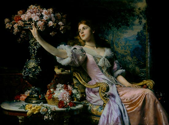 Lady with Flowers von Ladislaw von Czachorski
