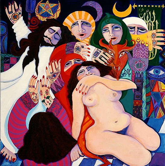 Exorcism "The Zar", 1992 (acrylic on canvas)  von Laila  Shawa