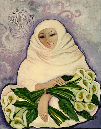 The Lily Seller, 1989 (acrylic on canvas)  von Laila  Shawa