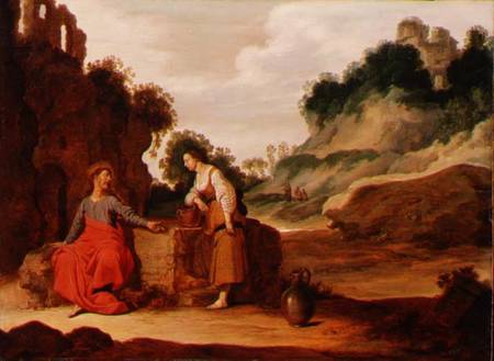 Christ and the woman of Samaria von Lambert Jacobsz or Jacobs