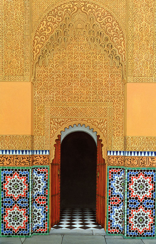 Door, Marrakech, 1998 (acrylic on linen)  von Larry  Smart