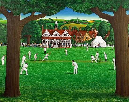 The Cricket Match, 1987 (acrylic on linen)  von Larry  Smart