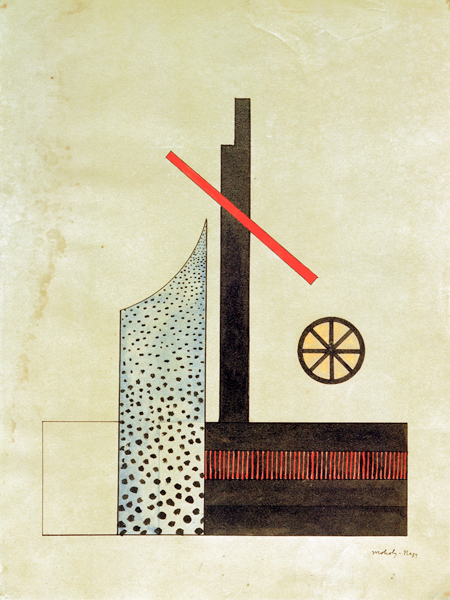 Komposition mit Rad von László Moholy-Nagy