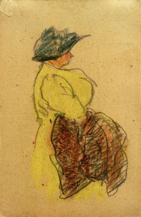 Ohne Titel (Frau in Gelb, von rechts)  von László Moholy-Nagy