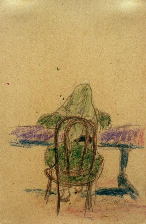 Ohne Titel (Mädchen am Tisch sitzend, von hinten)  von László Moholy-Nagy