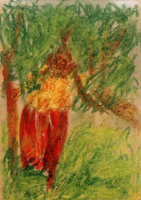 Ohne Titel (Unterm Baum stehende Frau)  1919