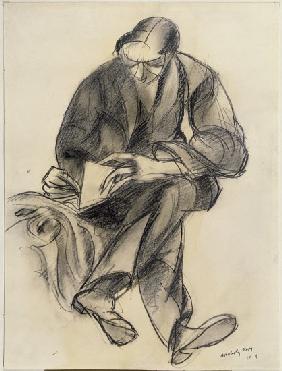 Seated figure reading 1919