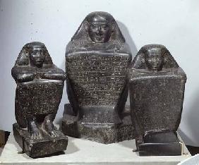 Block statues of Akhamenru, Harwa and Amenemonet 25th-26th