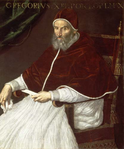 Portrait of Pope Gregory XIII (Ugo Buoncompagni) (1502-85) von Lavinia Fontana