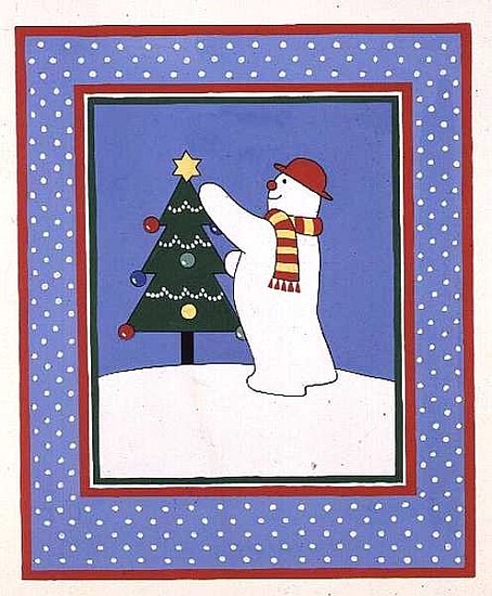 Snowman and Christmas Tree von Lavinia  Hamer