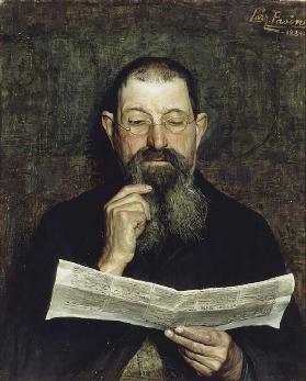 Der Leser, 1884, von Lazzaro Pasini (1861-1949), Öl auf Leinwand, 62x50 cm. Italien, 19. Jahrhundert