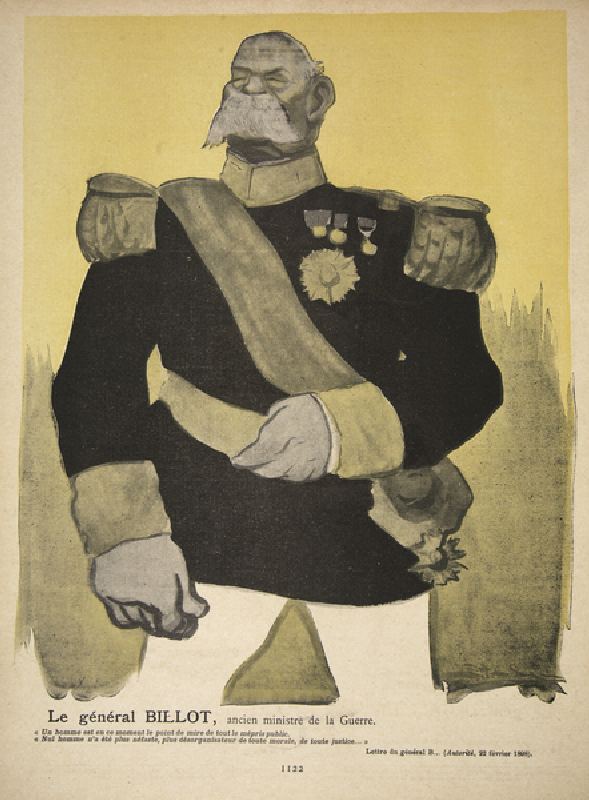 General Billot, ehemaliger Kriegsminister, Illustration aus Lassiette au Beurre: Nos Generaux von Leal de Camara
