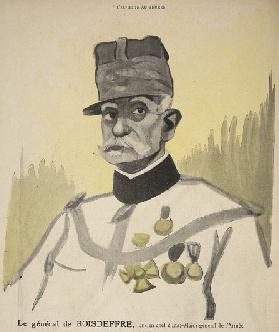 General Boisdeffre, ehemaliger Chef des Verteidigungsstabes,  Illustration aus Lassiette au Beurre:  1902