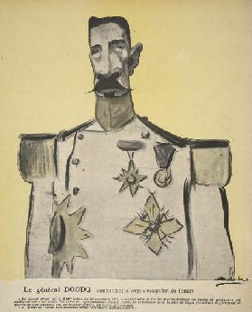 General Doods, Kommandant des Korps der Besetzung von Tonkin, Illustration aus Lassiette au Beurre:  1902