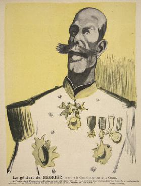 General Negrier, Mitglied des Kriegsrats, Illustration aus Lassiette au Beurre: Nos Generaux 1902