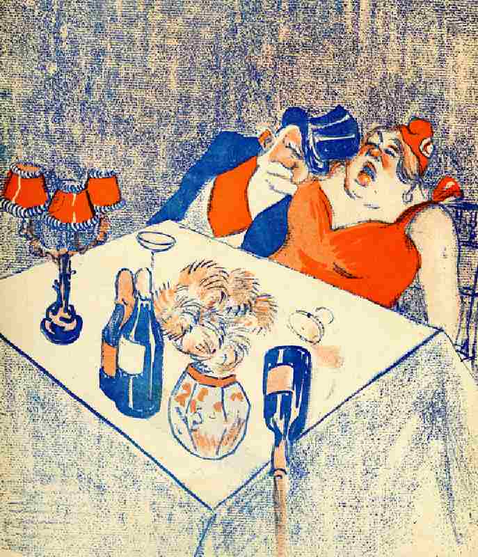 Sie und er die letzte Bombe - Emile Loubet und Marianne schlafen am Weihnachtstisch ein. von Leal de Camara