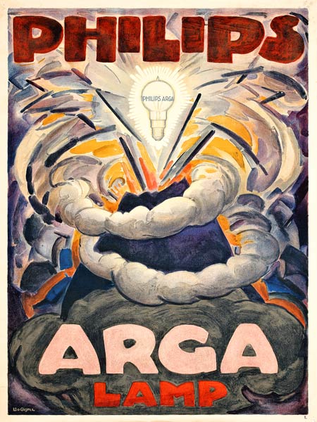 Poster advertising Philips Arga Lamp von Leo Gestel