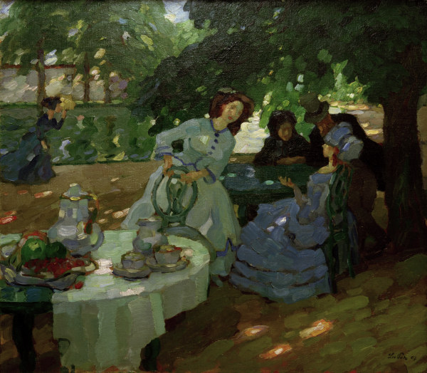 Fruehstueck im Freien, 1907. von Leo Putz