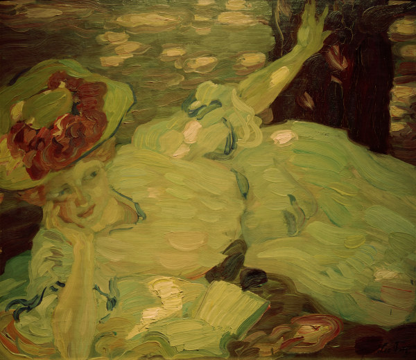 Liegende Dame (Sommer), 1902. von Leo Putz