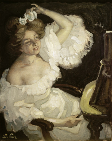 Vor dem Spiegel, um 1902. von Leo Putz