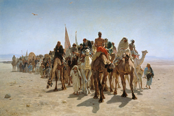 Pilgrims Going to Mecca von Leon-Auguste-Adolphe Belly