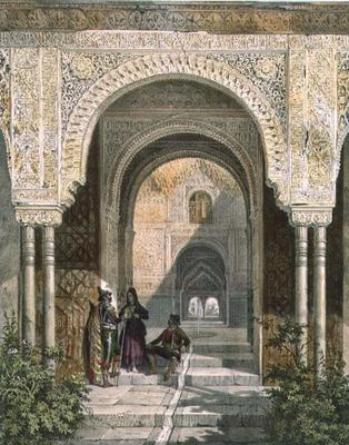The Room of the Two Sisters in the Alhambra, Granada, 1853 (litho) von Leon Auguste Asselineau