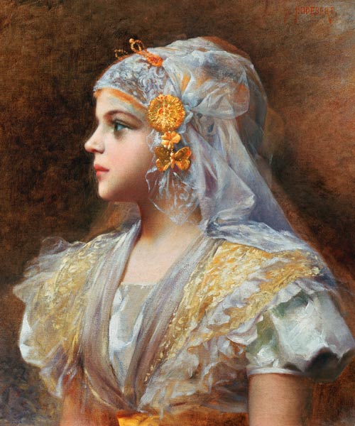 Portrait of a Girl von Leon Auguste Cesar Hodebert