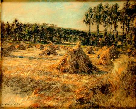 Haystacks in Sunset von Leon Augustin Lhermite
