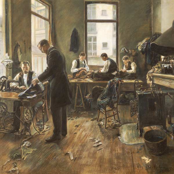 In der Schneiderwerkstatt. von Léon Bartholomé