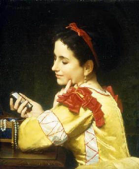 Dame mit einem Handspiegel 1868