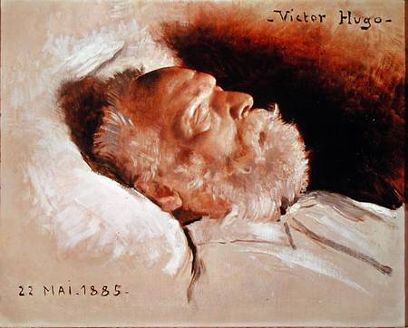 Portrait of Victor Hugo (1802-85) on his deathbed von Leon Daniel Saubes