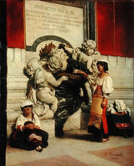 Fountain by the Cathedral of St. Peter in Rome von Leon Joseph Florentin Bonnat