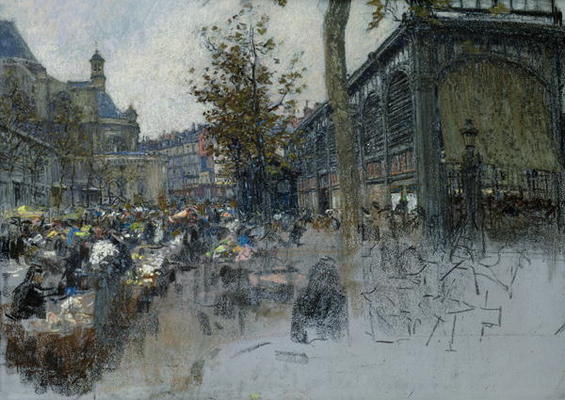 Study for Les Halles, 1893 (pastel on card) von Leon Augustin Lhermitte