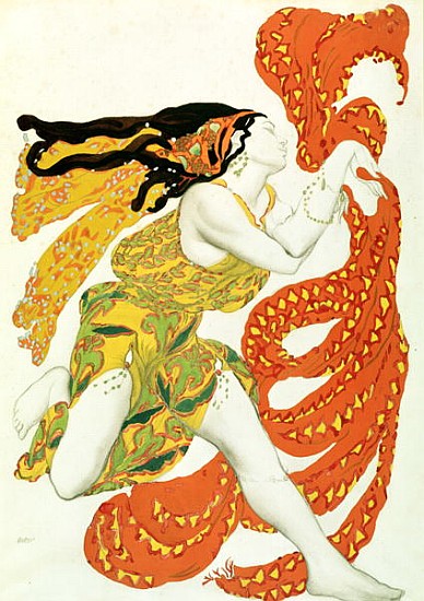 Costume design for a bacchante in ''Narcisse'' by Tcherepnin, 1911(see also 4728) von Leon Nikolajewitsch Bakst