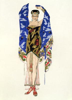 Costume design for a Dancing Girl (colour litho) von Leon Nikolajewitsch Bakst
