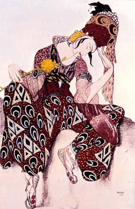 Costume design for Nijinsky in the ballet 'La Peri' by Paul Dukas (1865-1935) 1911 von Leon Nikolajewitsch Bakst