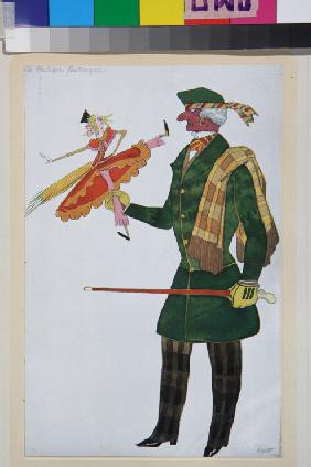 Der Engländer. Kostümentwurf zum Ballett "Der Zauberladen" von G. Rossini 1919
