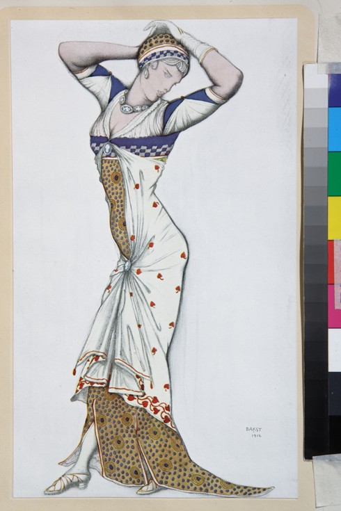 Entwurf eines modernen Kleides von Leon Nikolajewitsch Bakst