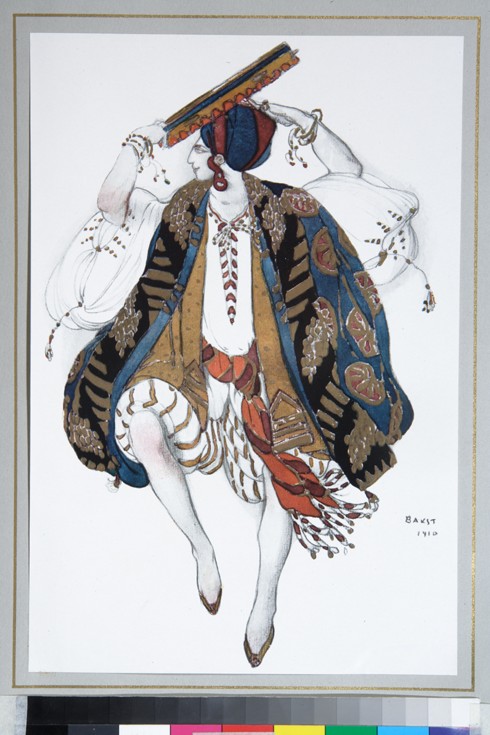 Jüdischer Tanz. Kostümentwurf zum Ballett Cléopatre von Leon Nikolajewitsch Bakst